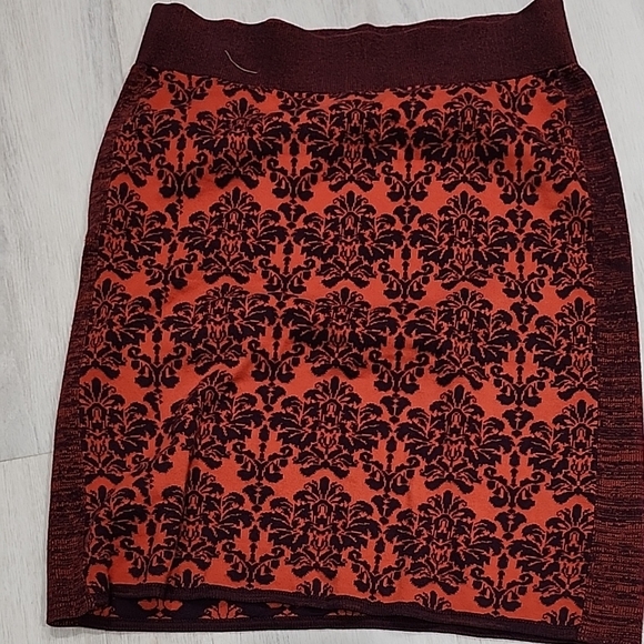 Moth Dresses & Skirts - Moth Black and Orange Damask Pencil Skirt